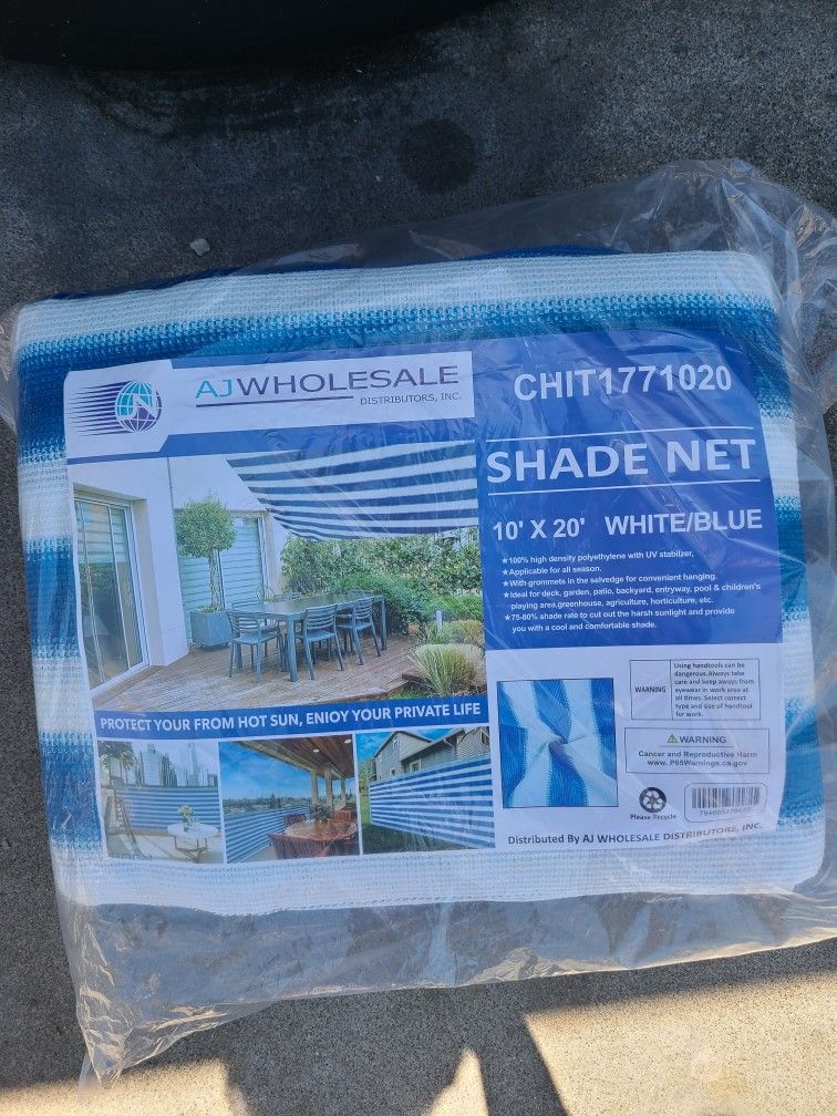 10ft × 20ft Shade Net In White/Blue