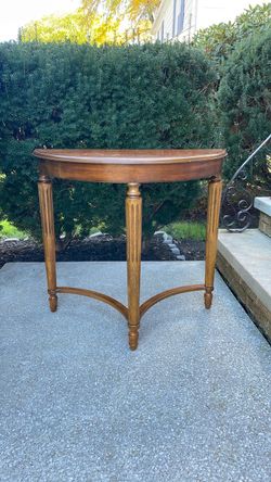 Half moon wood console table