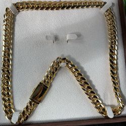 14k Gold Chain Solid 26” 10mm