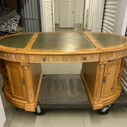 Awesome Wood And Leather Desk