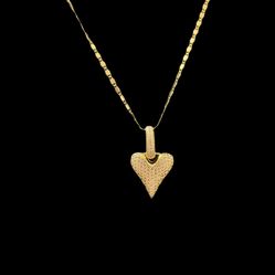 Gold Plated Heart ❤️ Pendant With Chain.