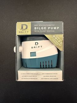 DRIFT 800 GPH Submersible Automatic Boat Bilge Pump with Float Switch (12V)