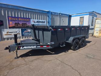 2026 Lamar 7x14x3 Telescopic Dump Trailer 8k axles - Hydraulic Jack - 16k GVWR