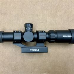 TruGlo Rifle Scope Tru Brite 30 1-4x24mm Duplex Mil-dot Reticle Mount Interchangeable TG8514BT Scope Zoom Hunting Outdoor Hobby Hunter Gun   