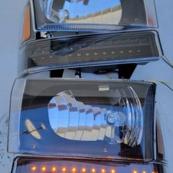 99-04 Ford F250-F550 00-04 Excursion LED Headlights Luces Micas Calaveras Faros Faroles Focos 