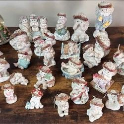 Large Lot of Chubby Hallmark Dreamsicles Figurines and Snow Globe $50 for all 