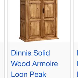 Dinnis Solid Wood Armoire Loon Peak