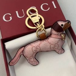 Creative puppy shape handbag charm Multi-color leather splicing Cute bag charm new