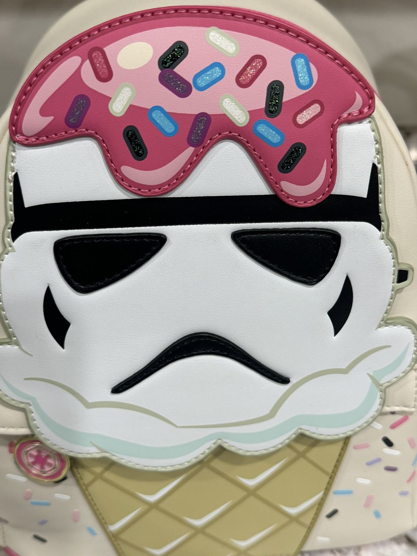 Loungefly Ice Cream Stormtrooper Kids Mini Backpack - Pink & Cream & Gold Star Wars Loungefly Star Wars Storm Trooper Ice Cream Cone  main image 4
