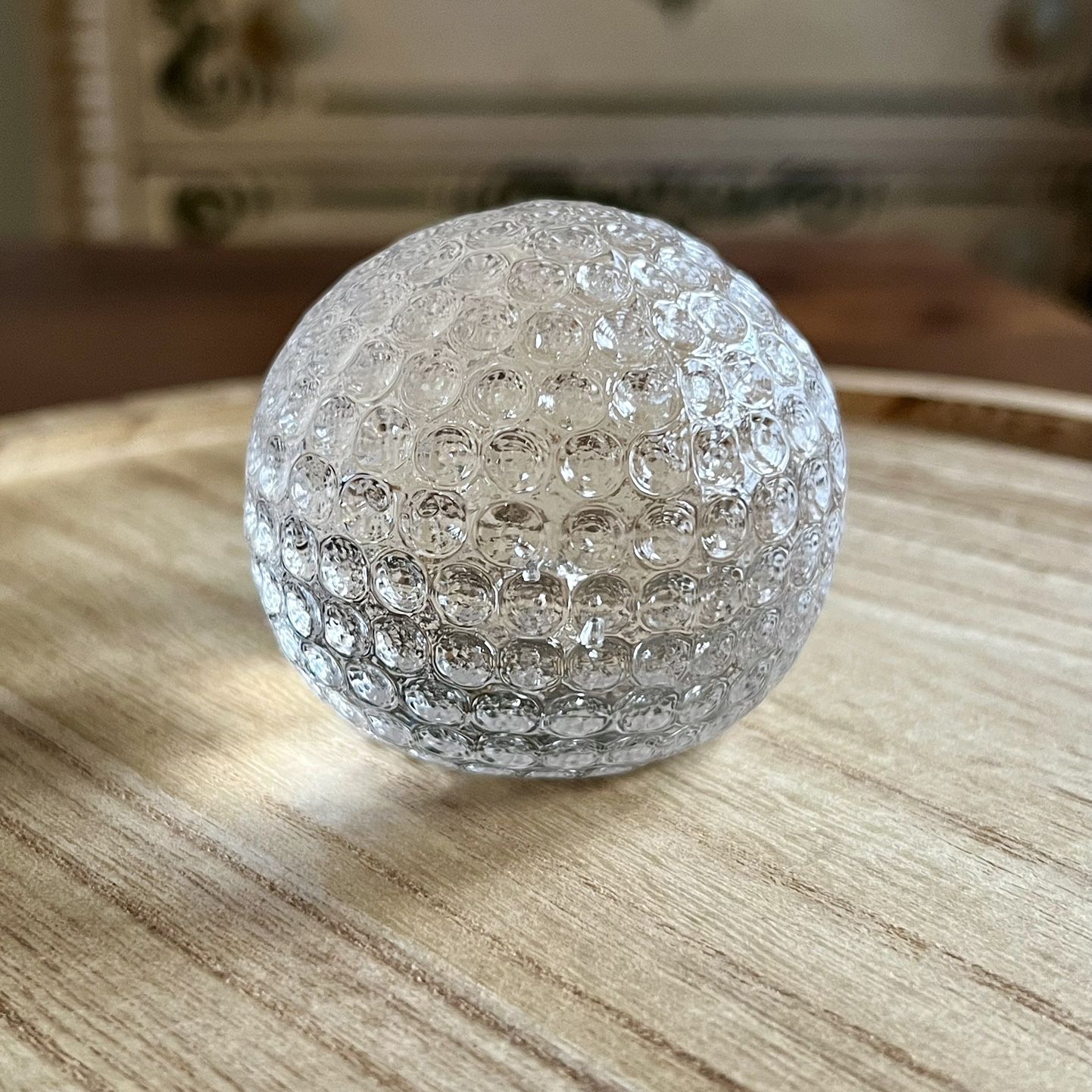 Glass Golf Ball Paperweight or Trophy 