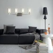 4-Light Wall Sconce With Clear Glass Shade