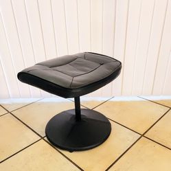 Black Faux Leather Ottoman Footrest
