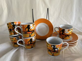 Vintage Retro Alpine Cuisine Expresso Cup Saucer Set
