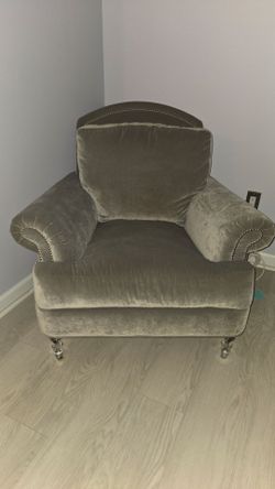 Gray accent chair