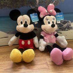 Disney Mickey and Minnie Mouse 19-inch Plush Stuffed Animals