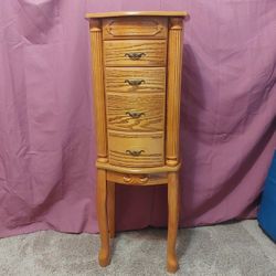 Wood Jewelry Armoir 4 Drawers