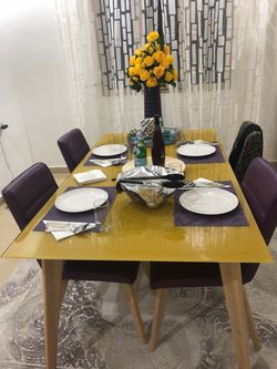Glass Dining Room Table and Chairs