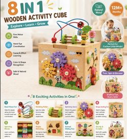 8-in-1 Wooden Activity Cube