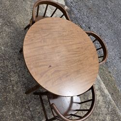 Kids Solid Wood Table + 3 Chairs – Vintage, Great Condition