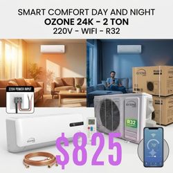 2 ton mini split with line sets communication cable and everything to get running