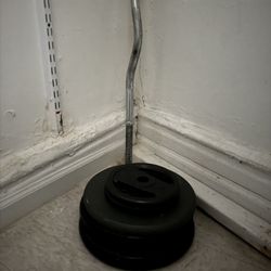 Easy Curl Bar + 85 Pounds Worth Of Weights