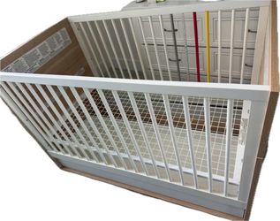 Brand New Baby Crib - Modern Wood & White Finish (IN BOX)