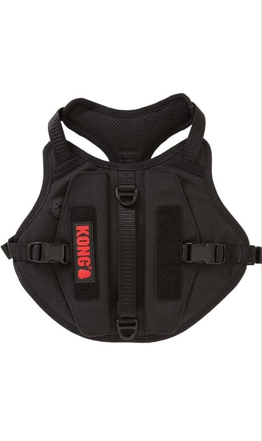 KONG Ultra Durable Tactical Vest Dog Harness (Small, Black)