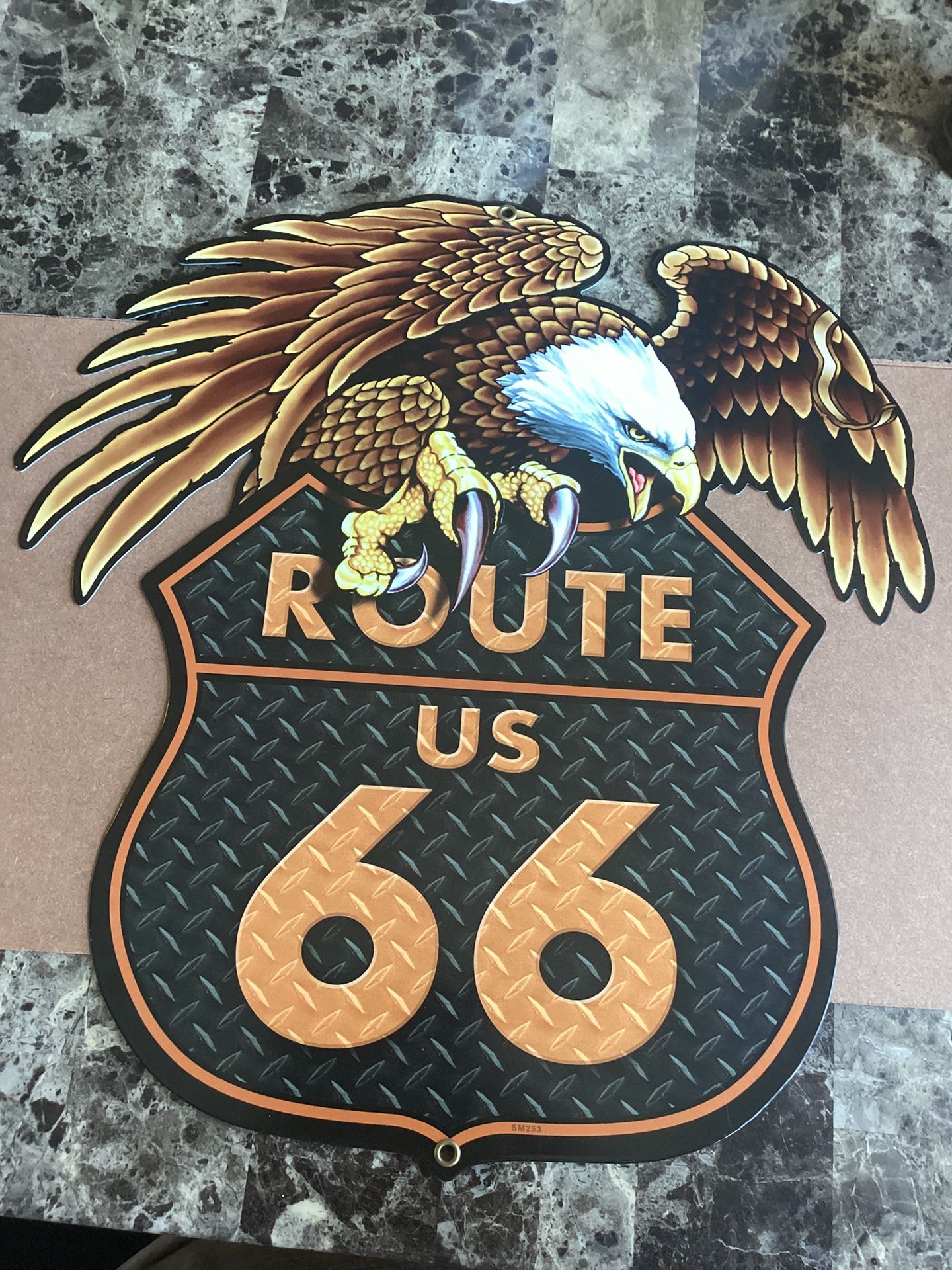 Route 66 Eagle Metal Sign