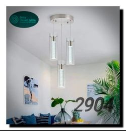 Votag 3-Light LED Pendant Ceiling Light – Brushed Finish Modern Pendant Fixture
