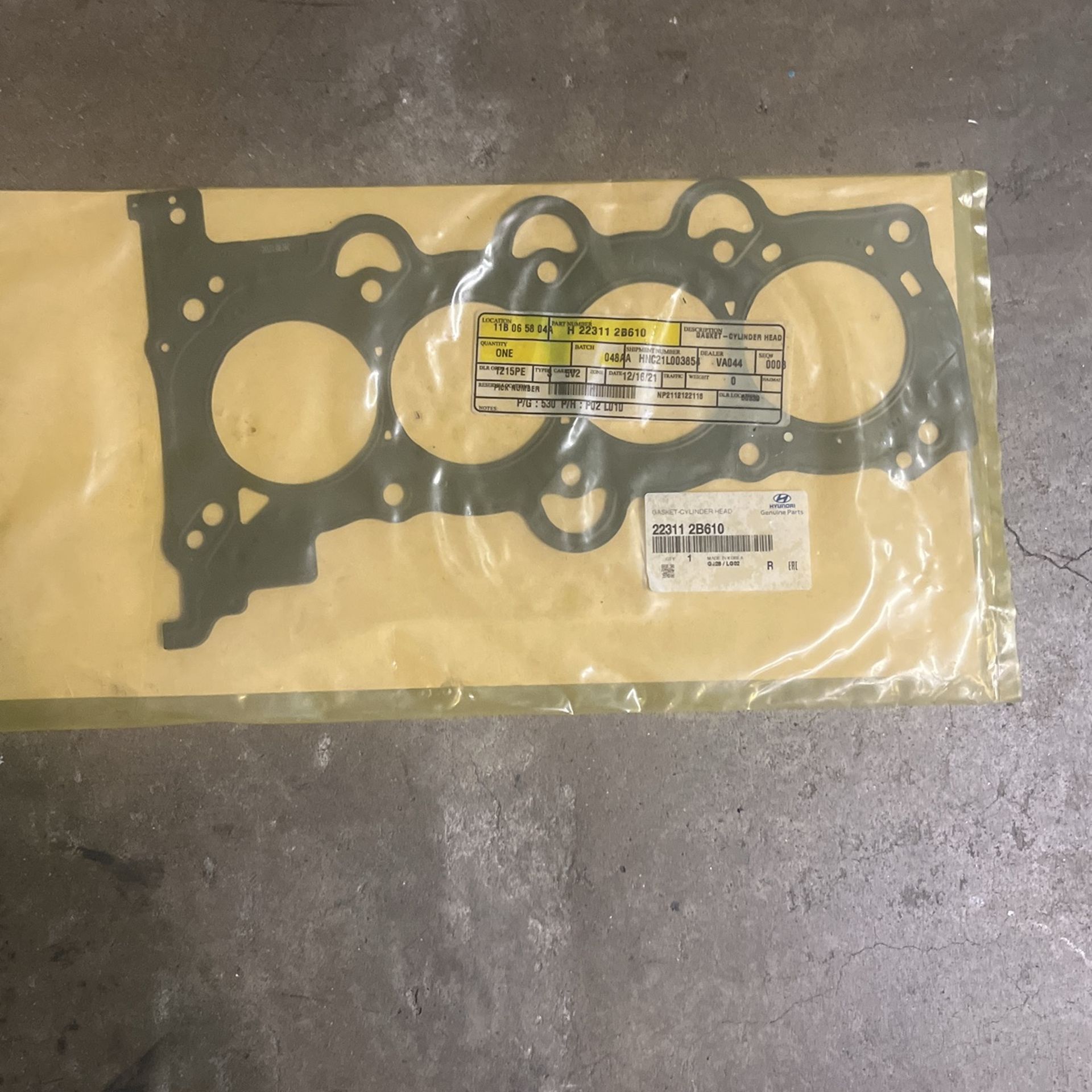 Oem Hyundai Brand New Head Gasket For 2015 Thru 2021 Volester,Elantra, And Kona’s And Others