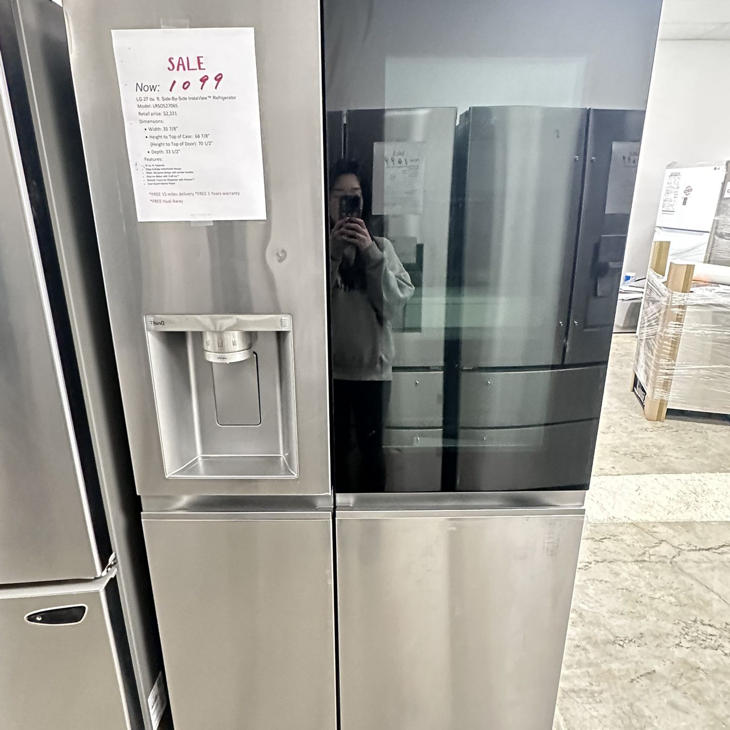 LG Side By Side Refrige With Instaview And Craft Ice Maker Unused 