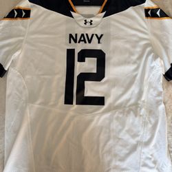 Under Armour Navy Midshipmen Football Jersey #12 – White – 2XL