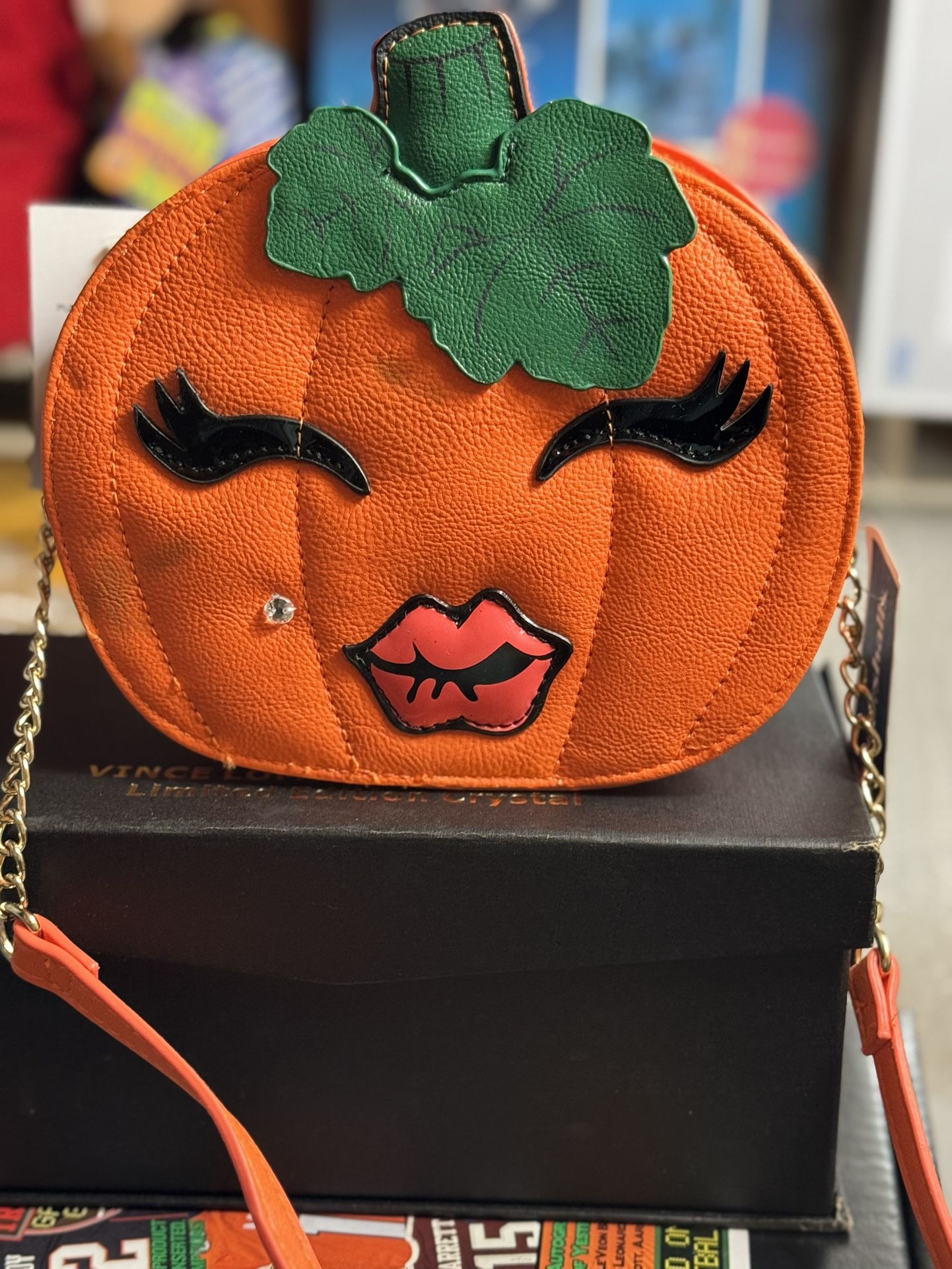 BETSEY JOHNSON Halloween Pumpkin Kitsch Orange Crossbody Purse