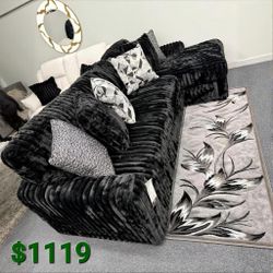 Midnight-Madness Onyx 2-Piece RAF Sectional