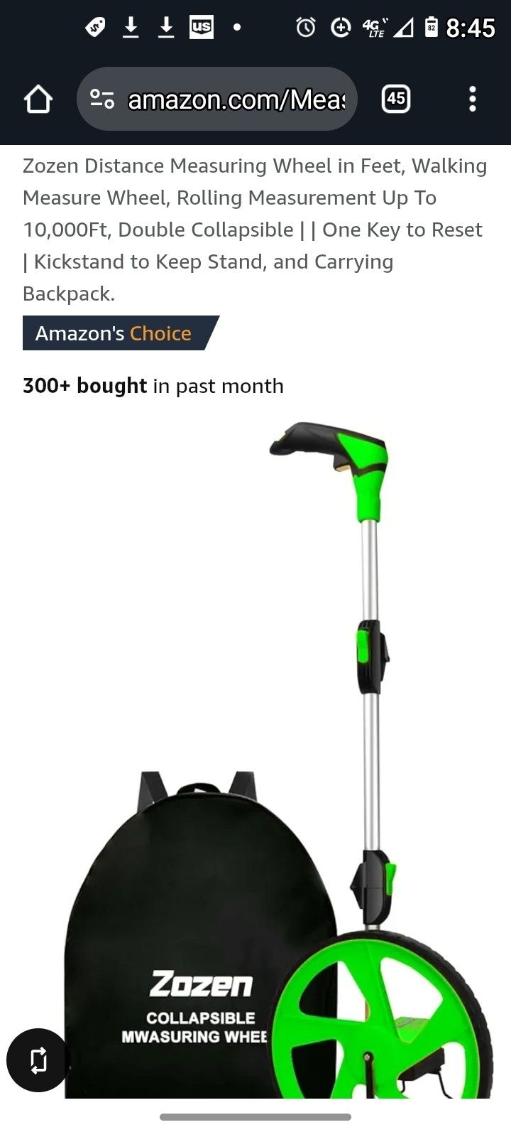 Measuring wheel
in carry bag- 6" Zozen