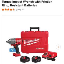 M18 FUEL ONE-KEY 18V Li-lon Brushless Cordless 3/4 in. High-Torque Impact Wrench with Friction Ring, Resistant Batteries