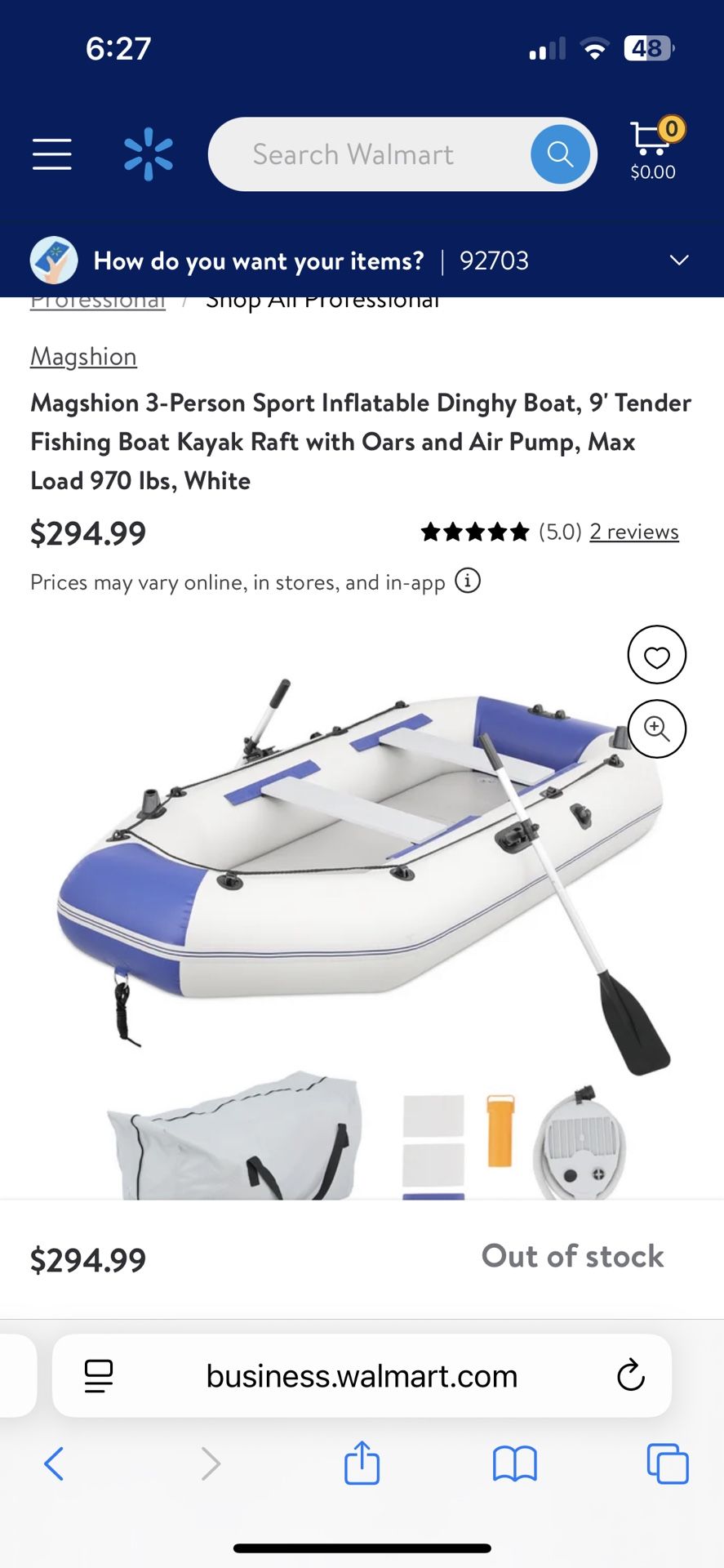 Brand new heavy duty 4 Person dingy boat For $180