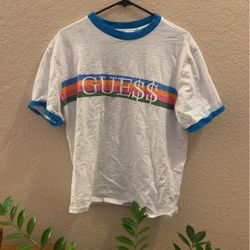 A$AP Rocky x Guess Blue Ringer Tee Size: Medium