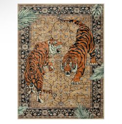 Washable Tiger Rug 8x10