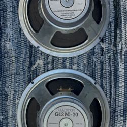 Pair Of 1980s Celestion G12M-70 Type T3577 / 16 Ohm – Foxhall Ipswich England – 12"