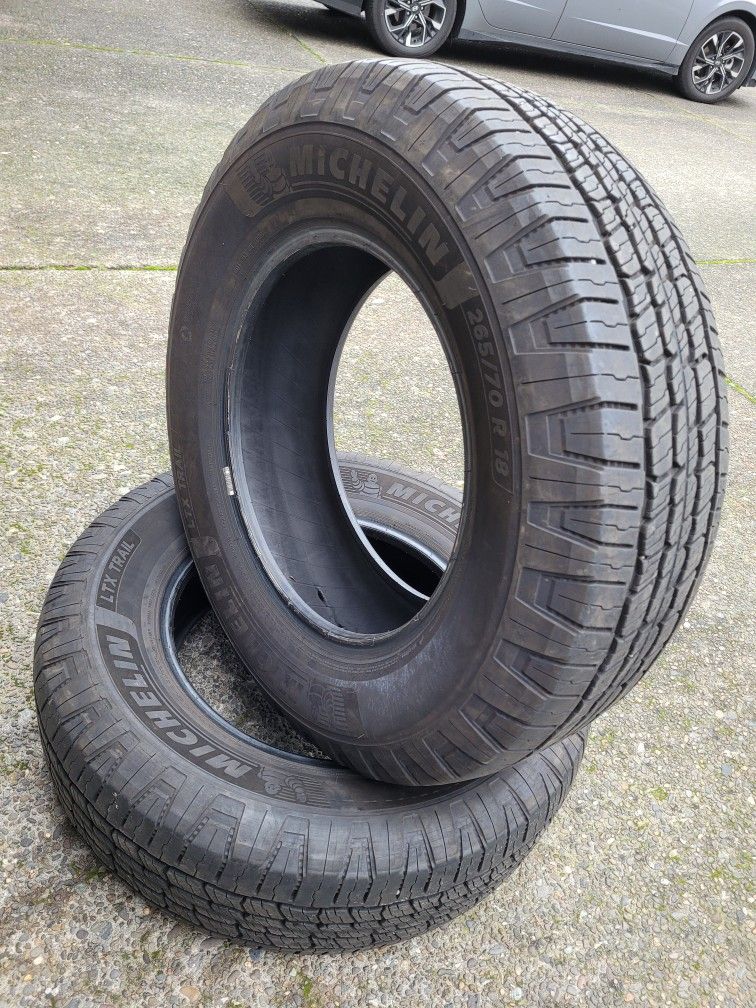 4 Set Michelin Tires 265/70R18. Like New