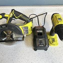  Ryobi 18V Circular Saw & Ryobi 18v Drill - Used, Great Condition 