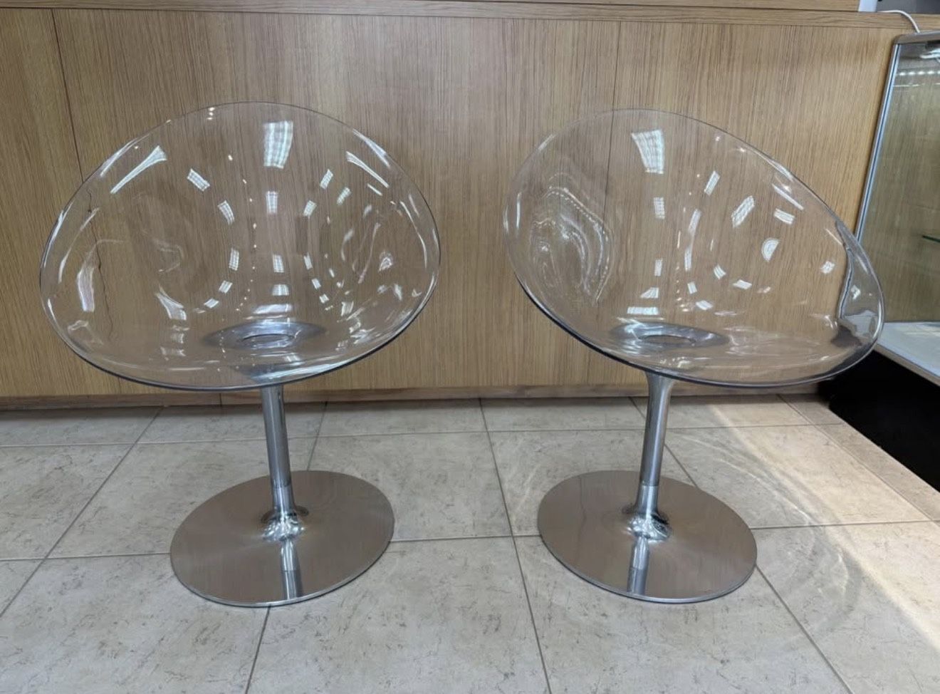 ERO [S] BY KARTELL WITH STARCK VINTAGE DESIGNER CHAIRS (PAIR)