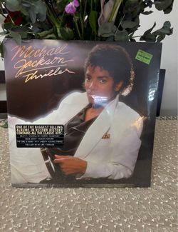 Vintage New LP Vinyl Michael Jackson Thriller Original Factory SEALED Packaging & HYPE Stickers 1982