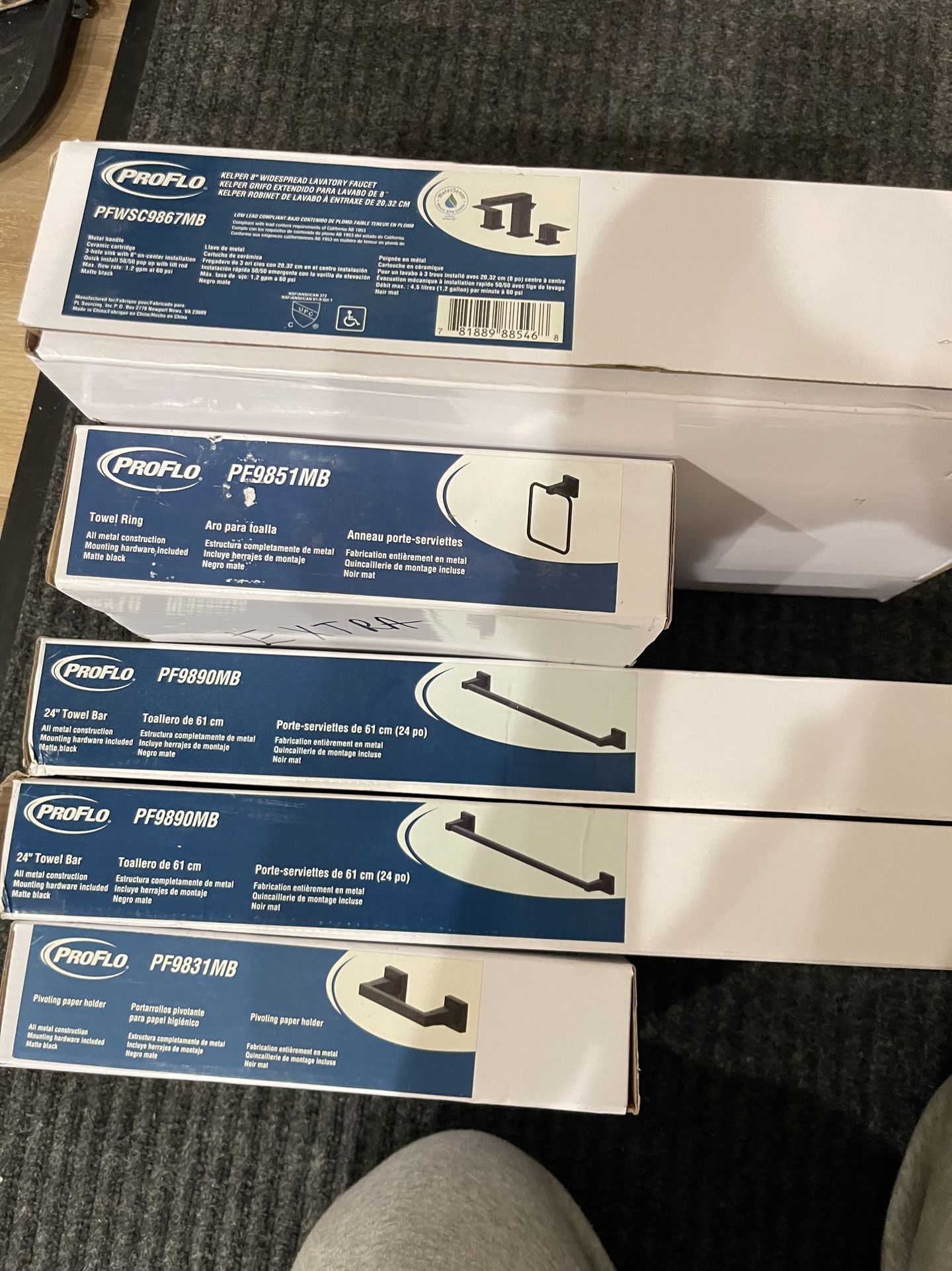 Bathroom Kit Faucet, Towel Rack, Toilet Paper Holder