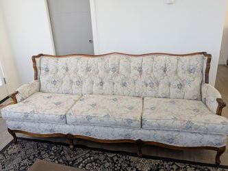 3-Piece Vintage French Provincial Living Room Set – Sofa & 2 Chairs