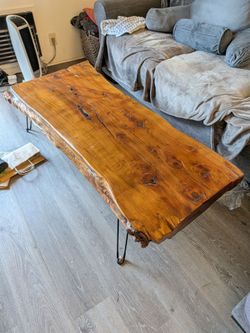 Live Edge Wood Slab Coffee Table