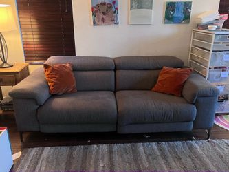 Gray Power Reclining Sofa — 7 ft — Fully Functional