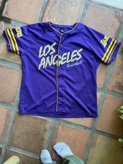 LA Lakers Baseball-Style Button-Up Jersey