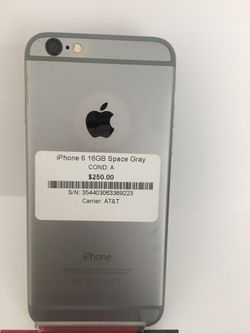 SPACE GrAY IPHONE 6 with 16GB! (AT&T)